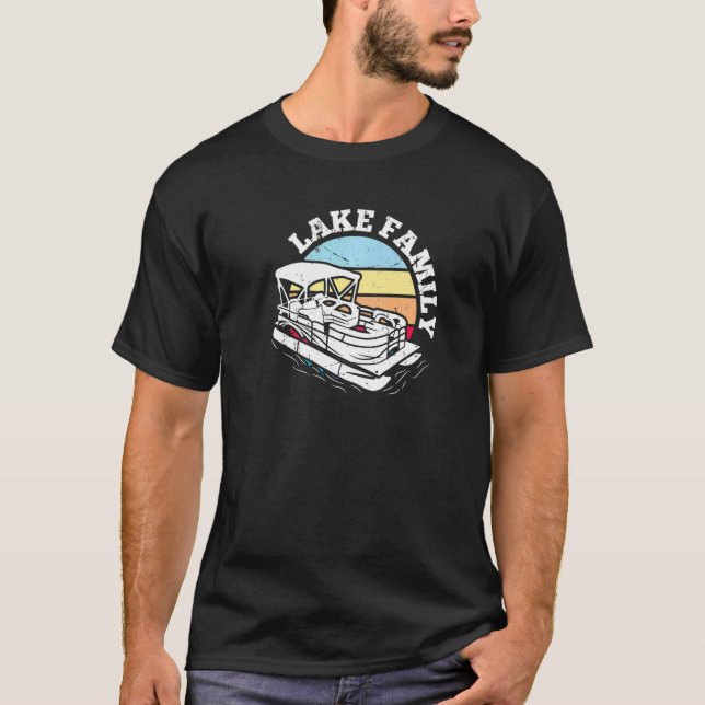 Seen Familie Bootwochenende Sommer Pontoon Boat Da T-Shirt (Vorderseite)
