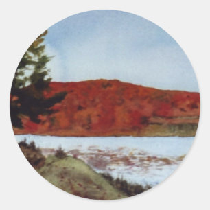 Seen, Flüsse, Ströme, Wasseraufkleber Runder Aufkleber