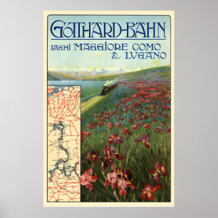 Seen Maggiore, Como, Lugano Italien Gotthard Poster