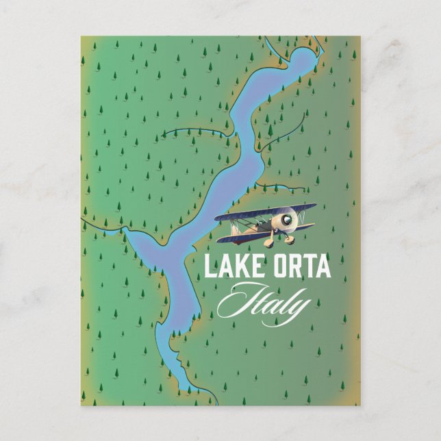 Seen Orta Italien Seekarte Postkarte (Vorderseite)
