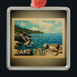 Seen Tahoe Ornament Obelisk<br><div class="desc">Ein cooles,  Vintages Dekor aus dem Tahoer See mit einer schönen Seeszene mit Bäumen,  Felsen und blauem Himmel.</div>