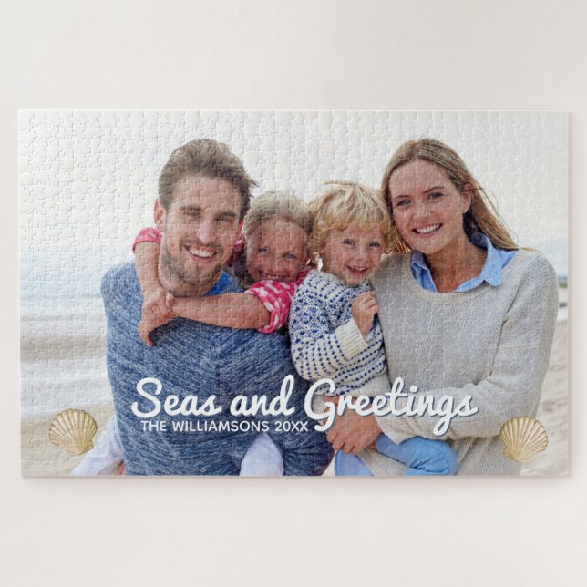 Seen und Greetings Beach Foto Weihnachten Puzzle (Horizontal)
