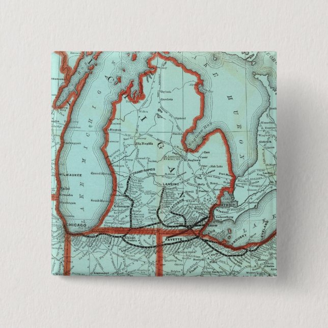 Seen und Süd-Michigan-Eisenbahn Button (Vorderseite)