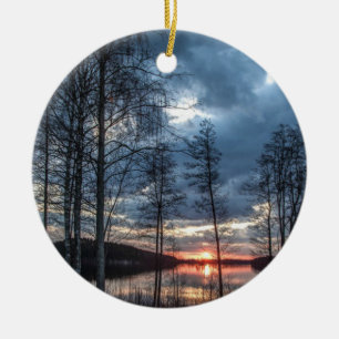Seenlandschaft, Finnland Keramik Ornament
