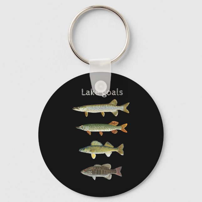 Seenziele Angelköder Muskellunge Hecht Zander Klei Schlüsselanhänger (Vorderseite)