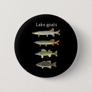 Seenziele Angeln Musky Pike Walleye Small Mouth  Button