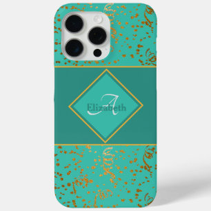 Seeoarm Green Gold Confetti Monogram Individuelle  Case-Mate iPhone Hülle