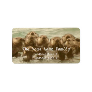 Seeotter-Familie Adressaufkleber