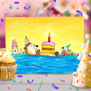 Seeotter-Geburtstag-Grußkarte Dankeskarte