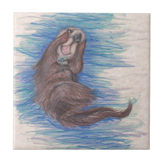 Seeotter-kleines wildes Tier-Lebewesen niedlich Fliese