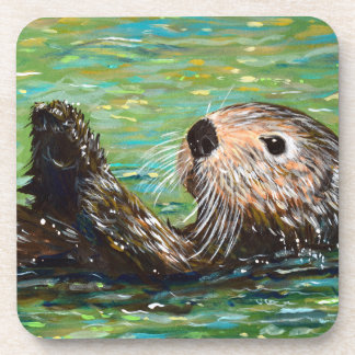 Seeotter-Malerei Getränkeuntersetzer