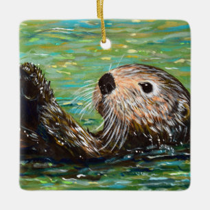 Seeotter-Malerei Keramikornament