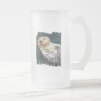 Seeotter-mattierte Bier-Tasse