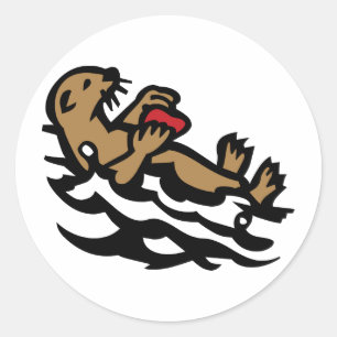 Seeotter Runder Aufkleber