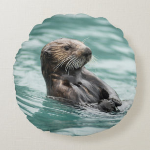 Seeotter Rundes Kissen