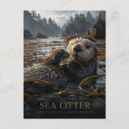 Seeotter-Seetangwald TIERE Postkarte
