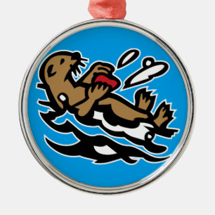 Seeotter Silbernes Ornament