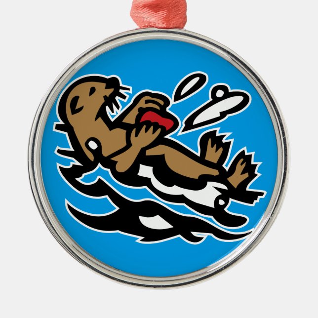 Seeotter Silbernes Ornament (Vorne)