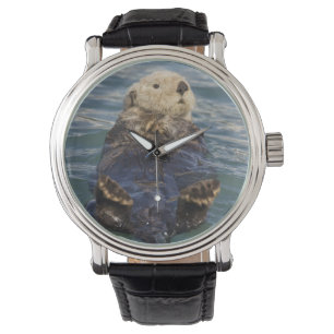 Seeotter spielen auf Eisbergen am Surprise Inlet Armbanduhr