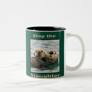 Seeotter - stoppen Sie das Gemetzel Zweifarbige Tasse