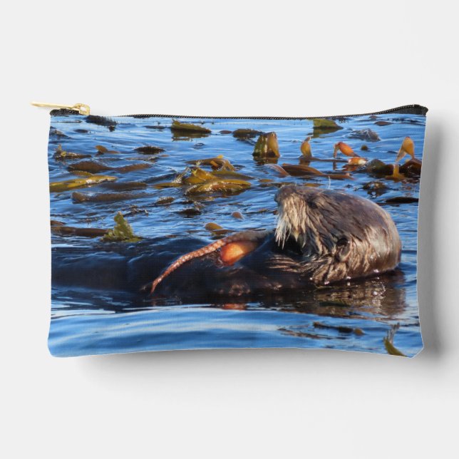 Seeotter und der Oktopus Zubehörtasche (Vorderseite)