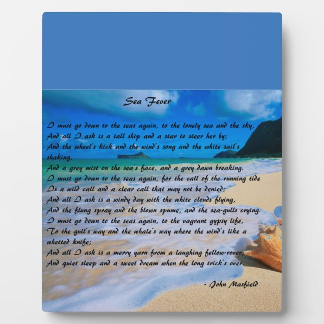 Seepest durch: John Masefield Fotoplatte (Vorderseite)