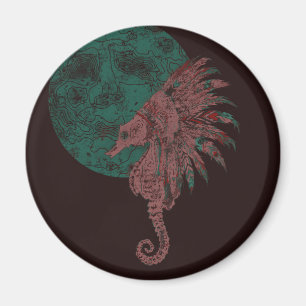 Seepferd am Mond Magnet