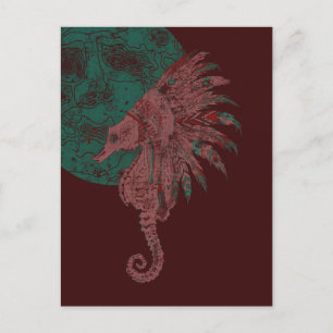 Seepferd am Mond Postkarte