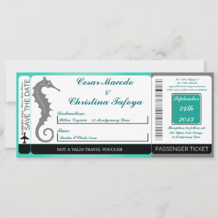 Seepferd Anchor Boarding Pass Hochzeit Einladung