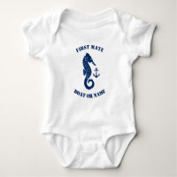 Seepferd Anker First Mate Boat oder Name Navy Whit