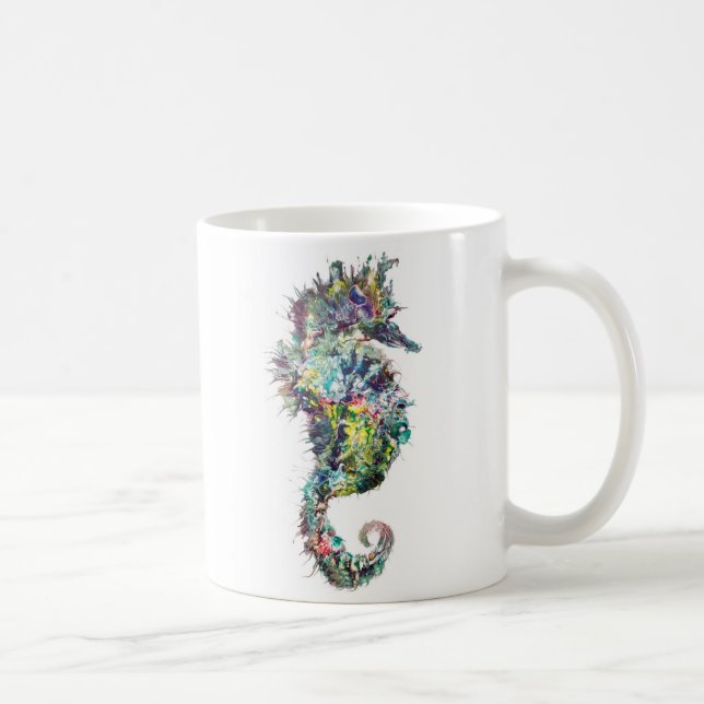 Seepferd, aus Originalgemälde, Seepferd-Tasse Kaffeetasse (Rechts)
