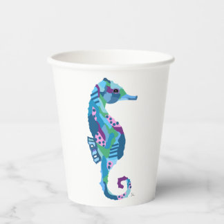 Seepferd aus Papierbechern Pappbecher