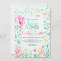 Seepferd Baby Dusche Einladung