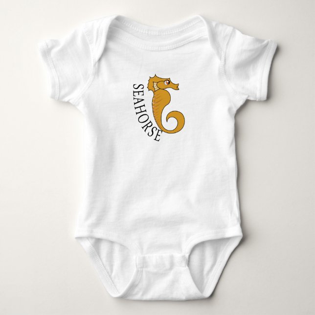 Seepferd - Baby Jersey Bodysuit Strampler (Vorderseite)