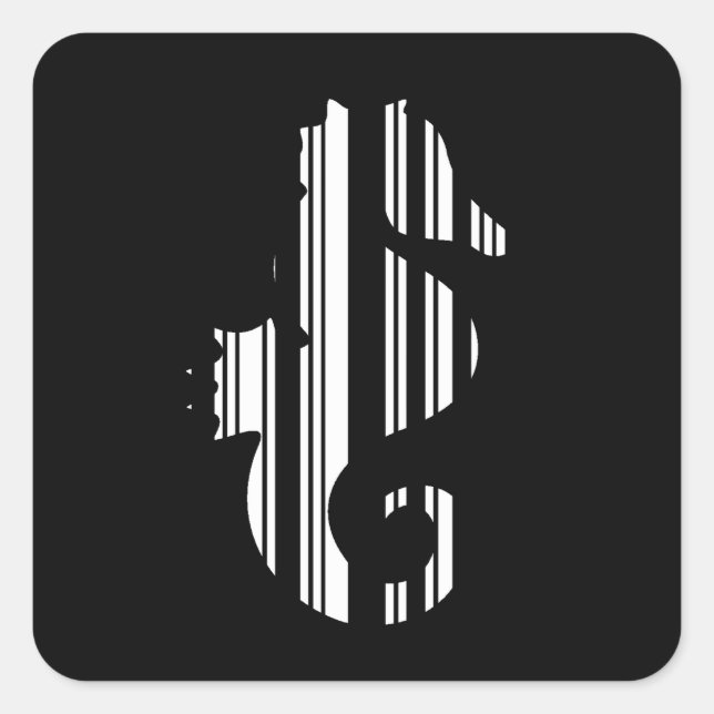 SEEPFERD BAR CODE Fish Strichcode Muster Design Quadratischer Aufkleber (Vorderseite)