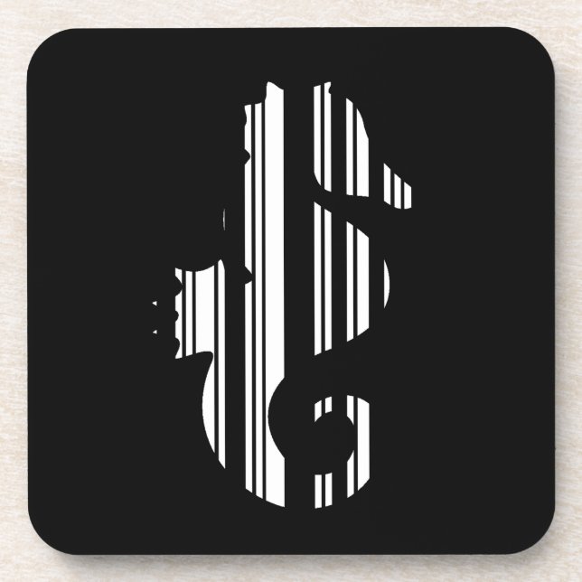 SEEPFERD-BARCODE Fisch Barcode Musterdesign Getränkeuntersetzer (Vorderseite)