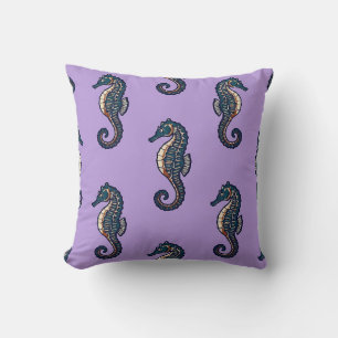 Seepferd Batik Kissenbezug Lavendel Kissen
