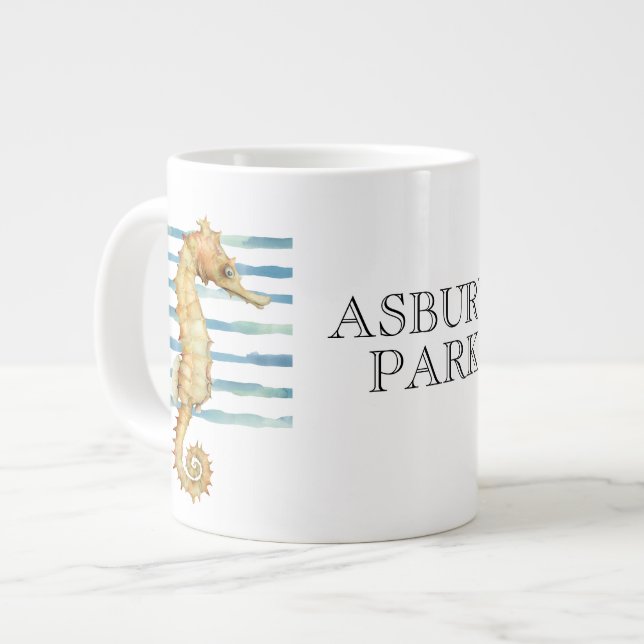 Seepferd Beach Coastal Jumbo-Tasse (Vorderseite Links)