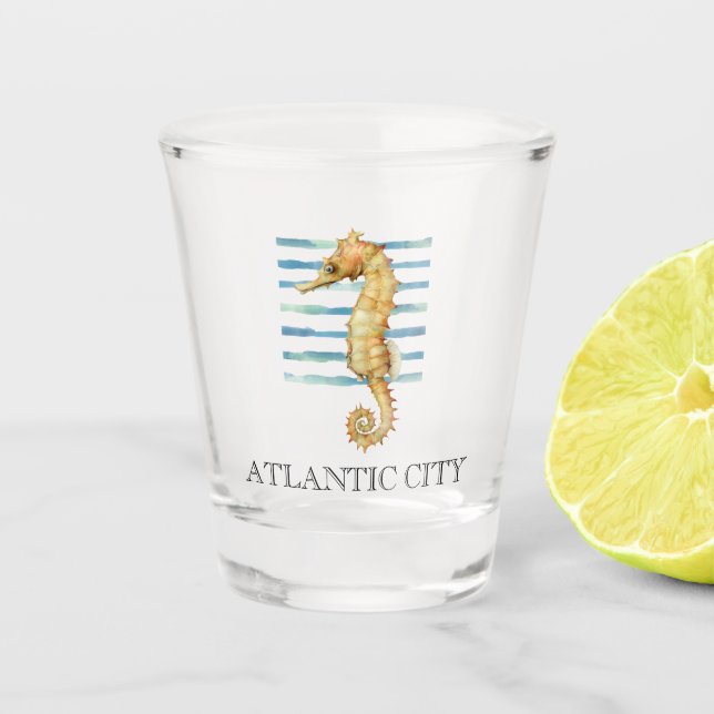 Seepferd Beach Coastal Schnapsglas (Vorderseite)