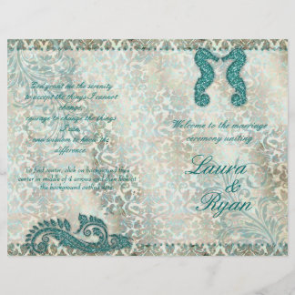 Seepferd Beach Hochzeitsprogramm Flyer