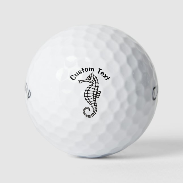 Seepferd Black Golfball (Vorderseite)