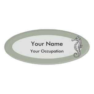 Seepferd Black Namenschild