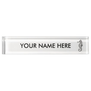 Seepferd Black Namensplakette