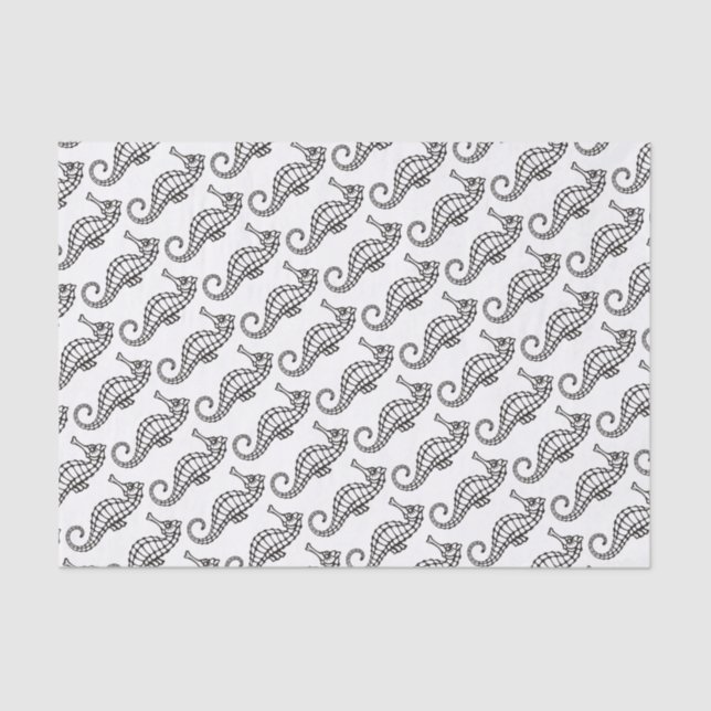 Seepferd Black Seidenpapier (Vorderseite)