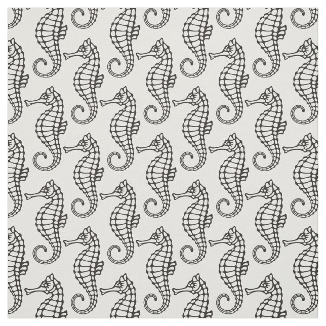 Seepferd Black Stoff (Muster)
