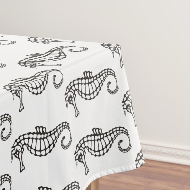 Seepferd Black Tischdecke (Beispiel)