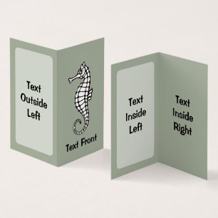 Seepferd Black Visitenkarten