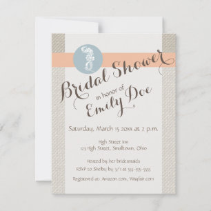 Seepferd Blue Classic Nautical Elegante Einladung