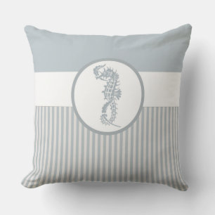 Seepferd Blue Classic Nautical Elegante Kissen