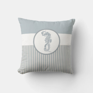 Seepferd Blue Classic Nautical Elegante Kissen